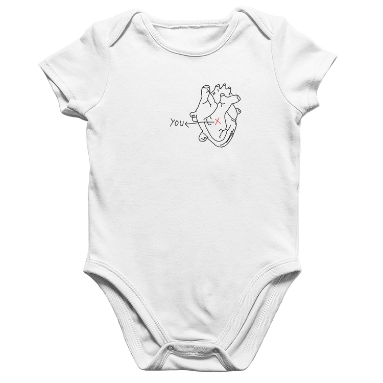 Body Bebê Algodão Your position in my heart - Branco