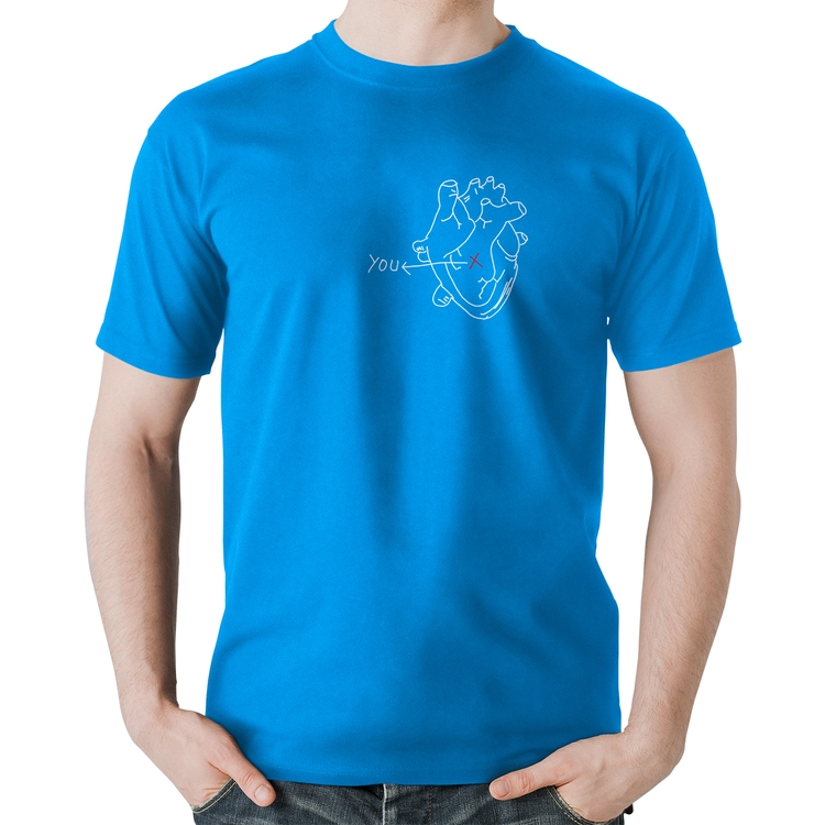Camiseta Algodão Your position in my heart - Azul