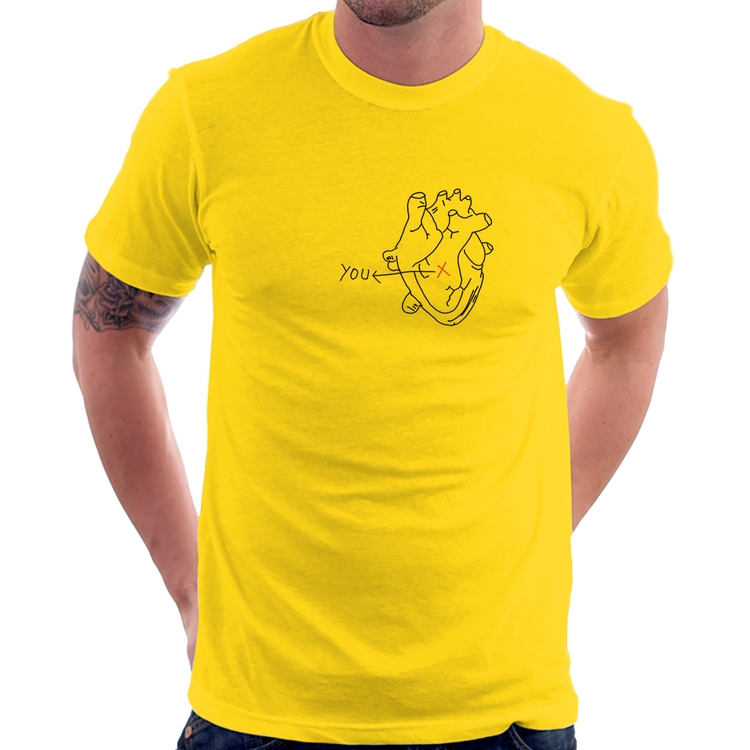 Camiseta Your position in my heart - Amarela