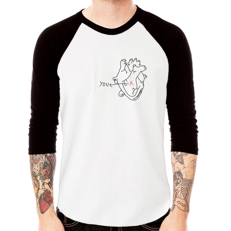 Camiseta Raglan Your position in my heart Manga 3/4