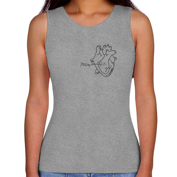 Regata Feminina Your position in my heart - Cinza