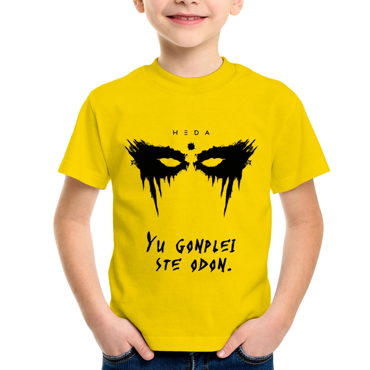 Camiseta Infantil Yu Gonplei Ste Odon - Amarela