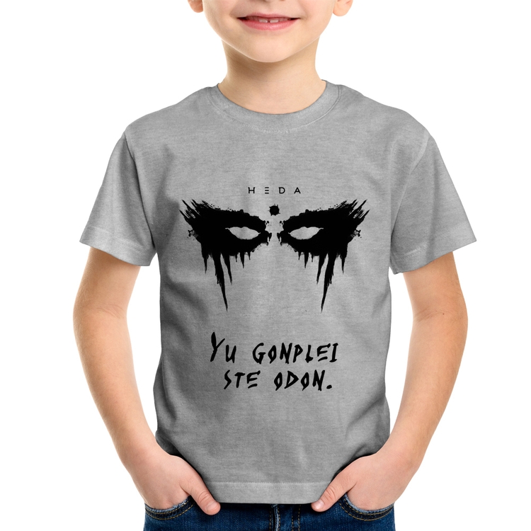 Camiseta Infantil Yu Gonplei Ste Odon - Cinza