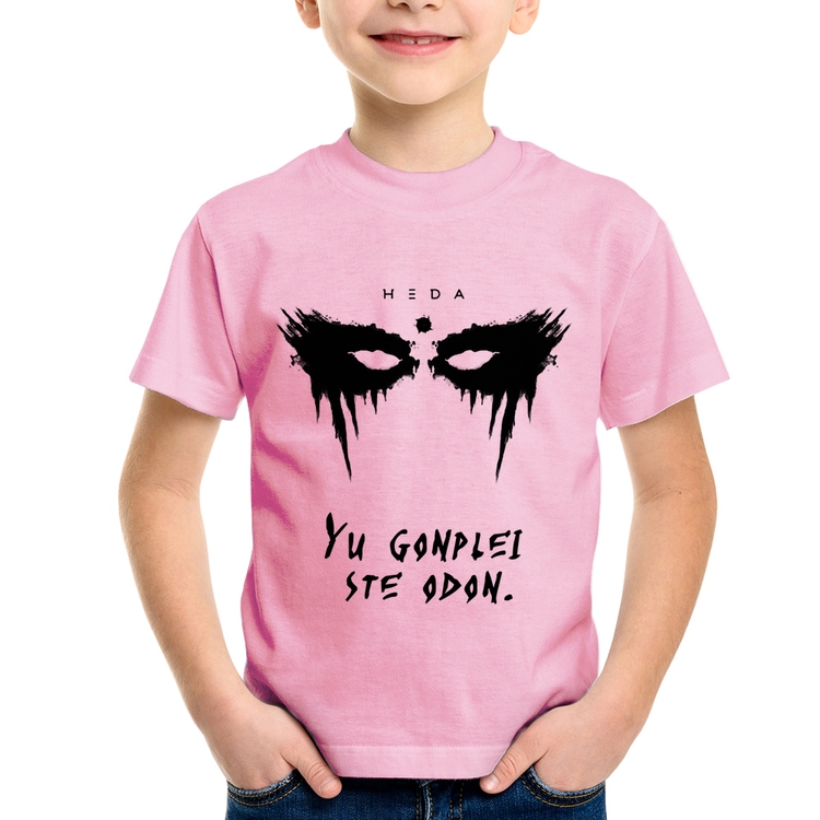 Camiseta Infantil Yu Gonplei Ste Odon - Rosa Bebê