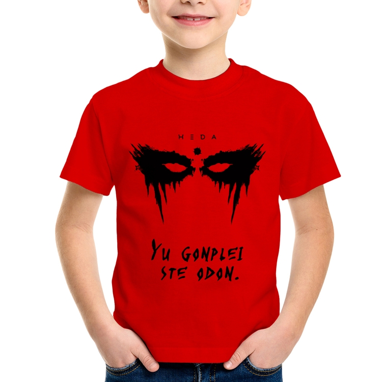 Camiseta Infantil Yu Gonplei Ste Odon - Vermelha