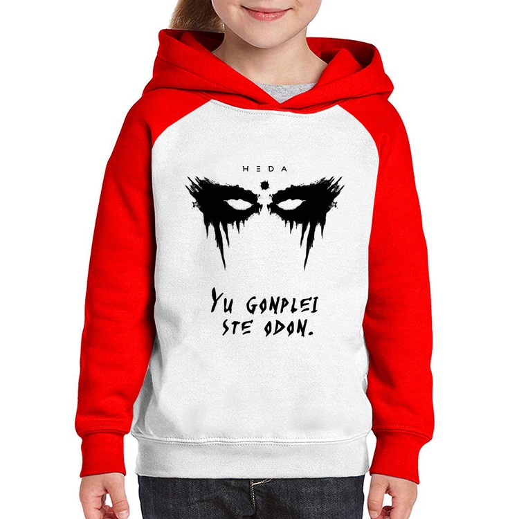 Moletom Infantil Yu Gonplei Ste Odon - Branco/Vermelho